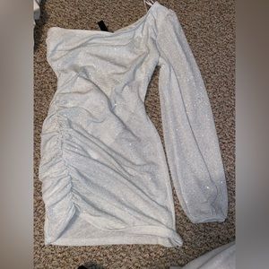 White sparkly hoco dress